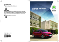 Skoda Fabia 3 - Owners Manual 2020 EN 